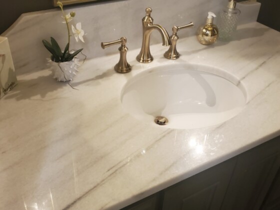 bathroom countertop with sink
