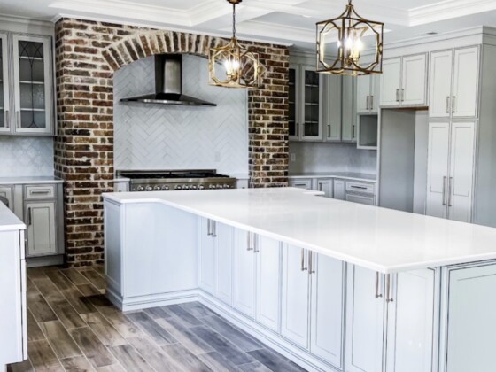 white kitchen countertop