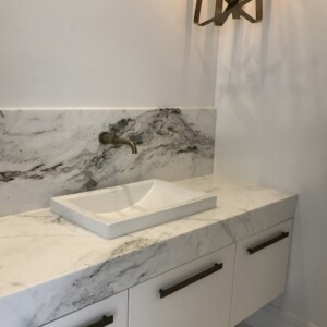 white bathroom countertop