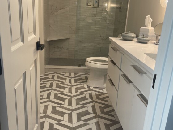 white bathroom countertop