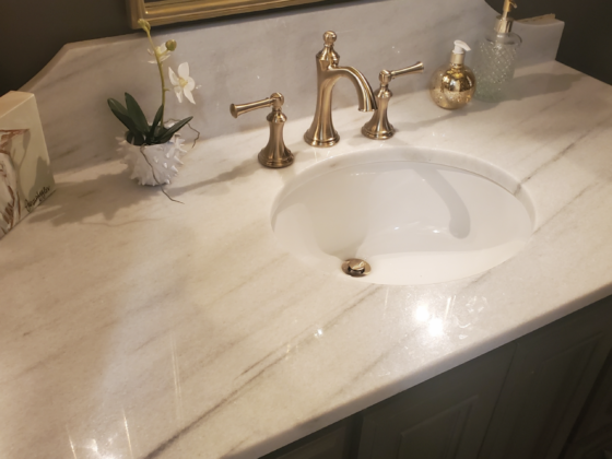 white countertop with sink